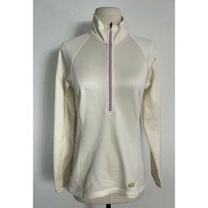 Stio Cream and Purple Accents 100% Polyester Half Zip Jacket Women’s M READ